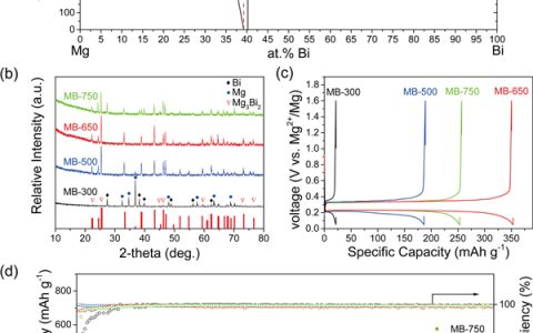 ACS Nano:在非腐蚀性电解液中,纳米簇Mg3Bi2阳极的高电压镁离子电池研究