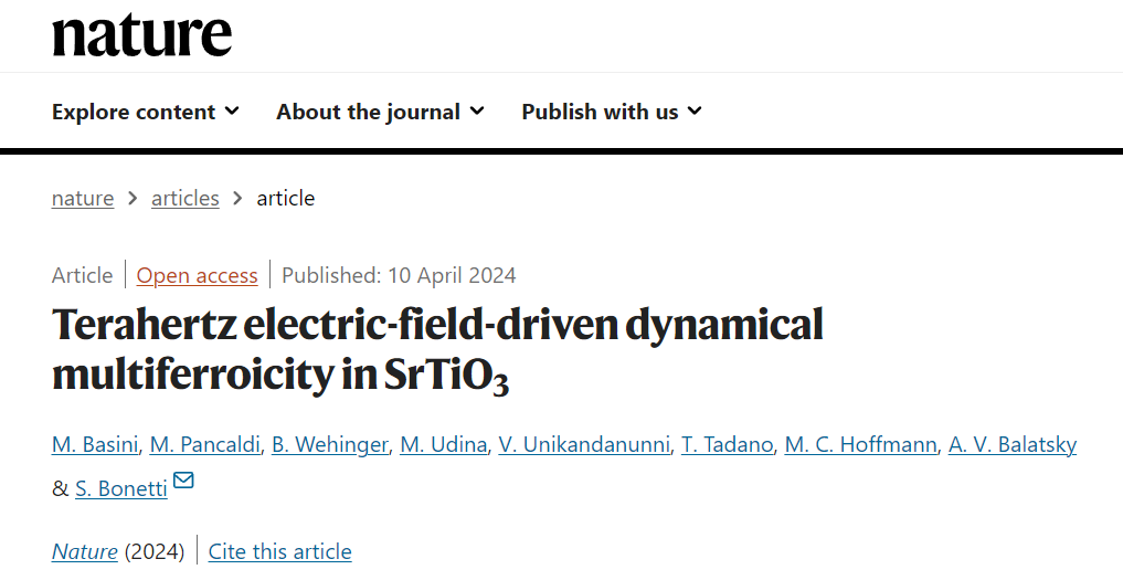 动态多铁性,最新Nature!
