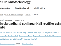 超宽带、低功率响应、零偏置:基于SnTe薄膜的非线性霍尔整流器