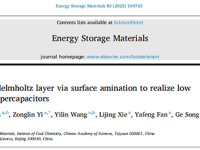 中科院山西煤化所苏方远团队EnSM:从离子竞争吸附机制出发,破解超级电容器自放电难题