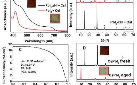 上海交大赵一新团队Science Advances: 双阳离子二维组分稳定a-CsPbI3钙钛矿相制备高效钙钛矿太阳能电池