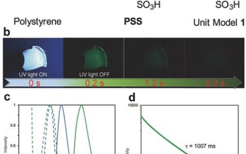 金泽大学Adv. Funct. Mater.：干燥固态的无定形聚合物聚苯乙烯磺酸在空气中的超长室温磷光寿命